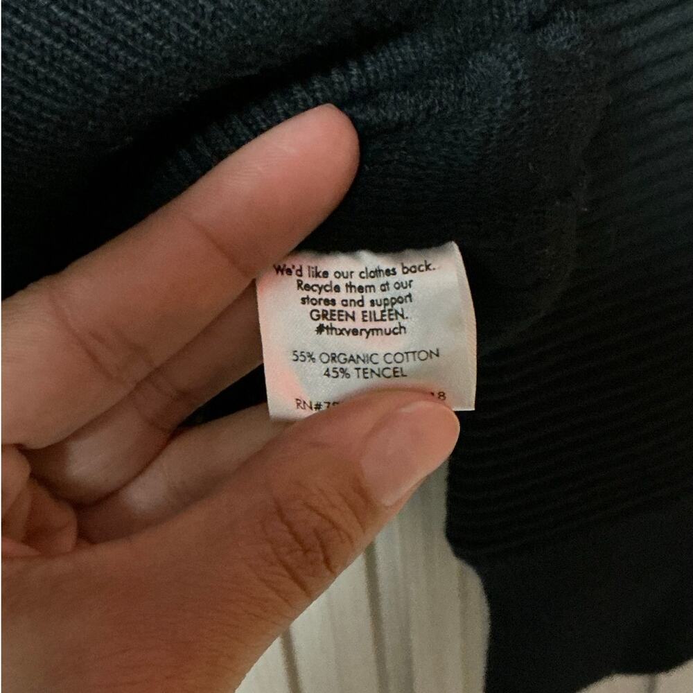 Eileen Fisher Organic Cotton Tencel Zip Jacket Black Women’s Size S - Picture 7 of 9